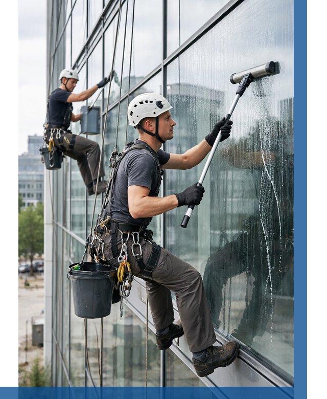 Мойка витражей альпинистами в Карасуке от 711 р. под ключ|ВЫСОТНИК-Кск