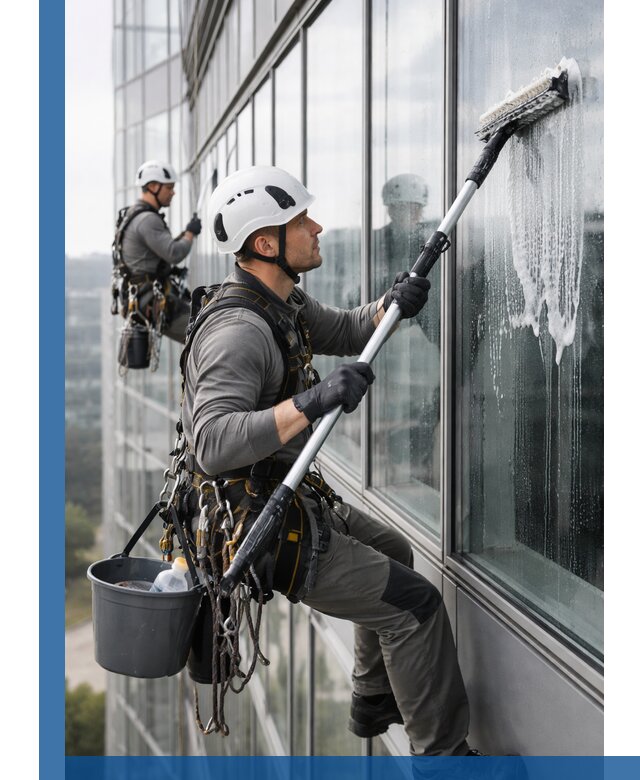 Высотная мойка сплошного остекления с выездом в Карасуке