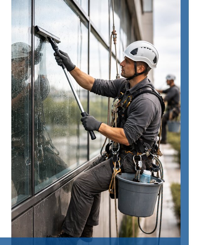 Мойка стеклянных фасадов в Карасуке от 203 р. | ВЫСОТНИК-Кск