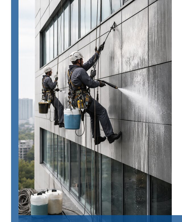 Профессиональная мойка вентилируемых фасадов в Карасуке