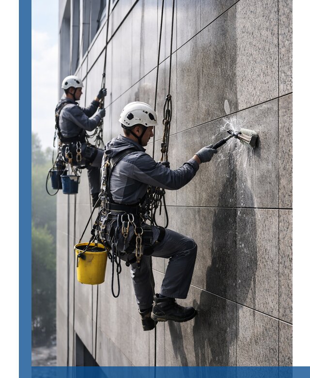 Профессиональная мойка фасада из керамогранита в Карасуке