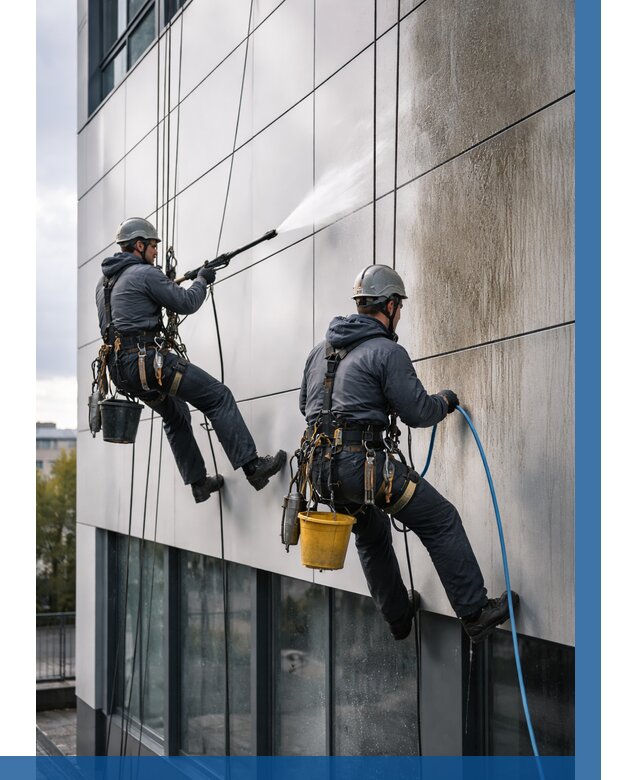 Мойка фасада из композита в Карасуке по цене от 305 р. | ВЫСОТНИК-Кск