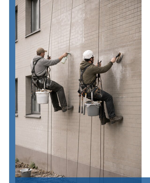 Удаление высолов с фасада зданий в Карасуке без повреждений и следов