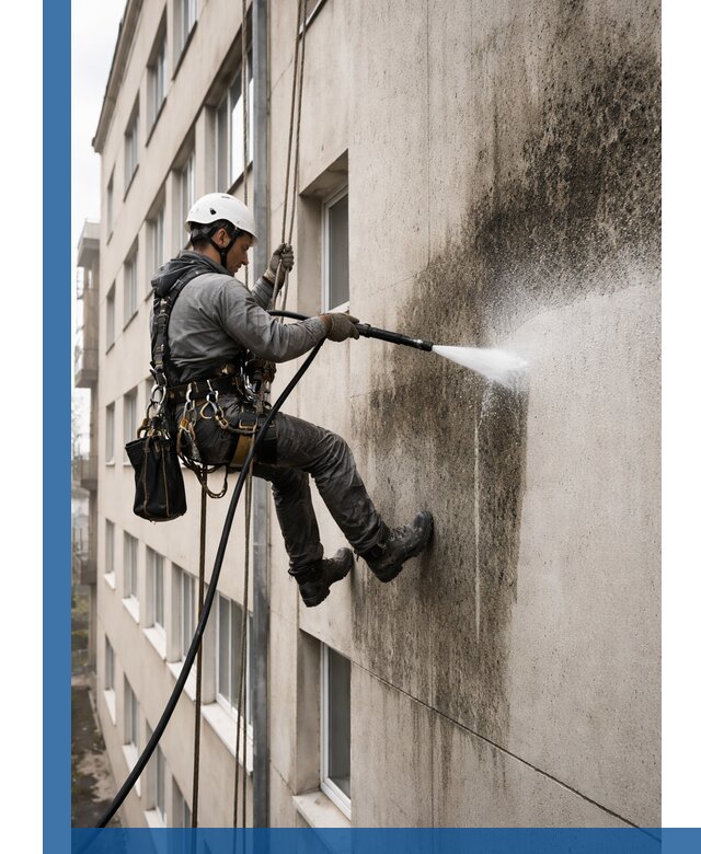 Профессиональная очистка фасадов от плесени в Карасуке