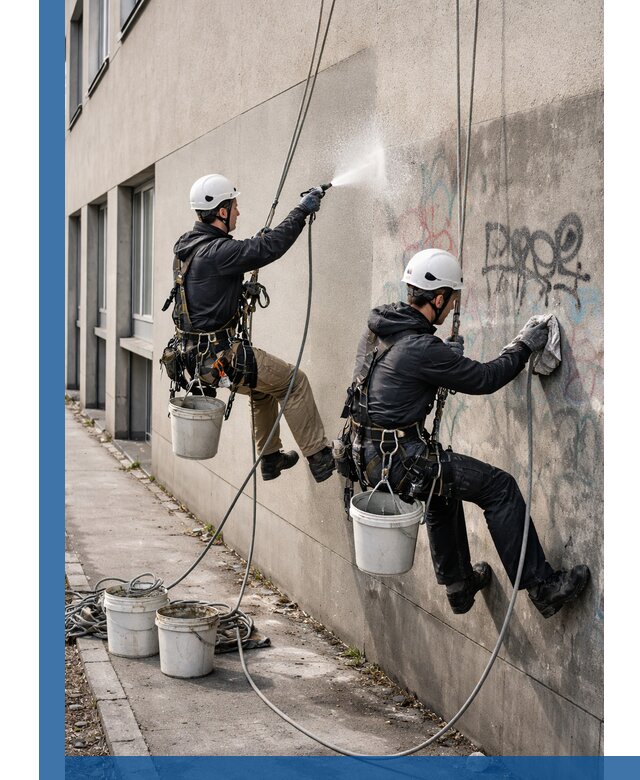 Антиграффити покрытие фасада с защитой от надписей в Карасуке