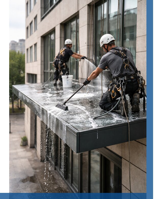 Мойка козырьков и навесов в Карасуке от 3555 р. | ВЫСОТНИК-Кск