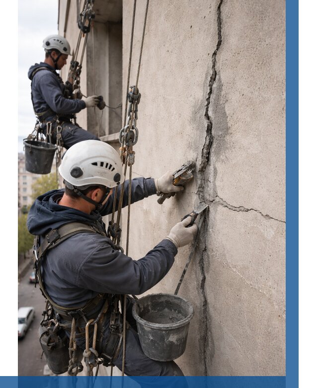 Заделка трещин на фасаде в Карасуке от 914 р. | ВЫСОТНИК-Кск