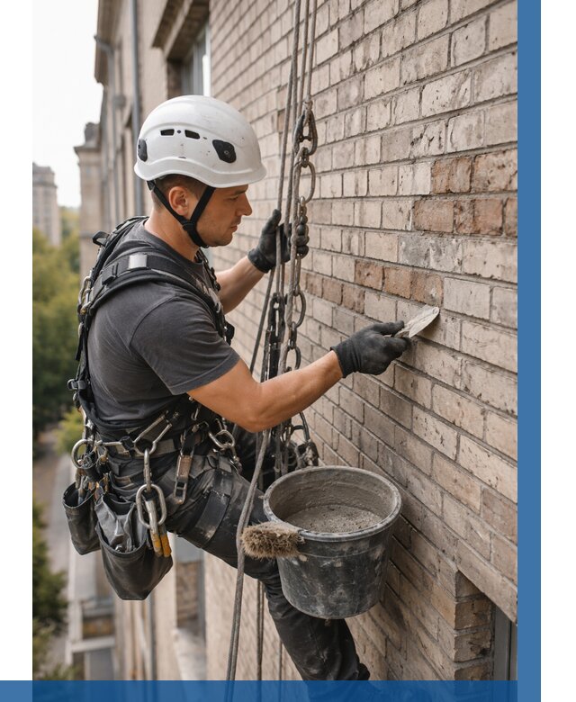 Ремонт кирпичной кладки фасада в Карасуке от 1828 р. | ВЫСОТНИК-Кск