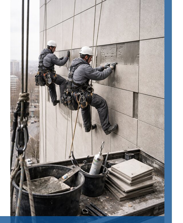 Ремонт фасада из керамогранита в Карасуке от 2539 р. | ВЫСОТНИК-Кск