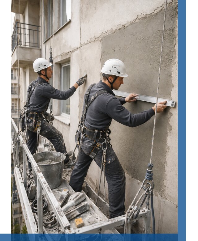 Штукатурка фасада на высоте в Карасуке от 914 р. | ВЫСОТНИК-Кск