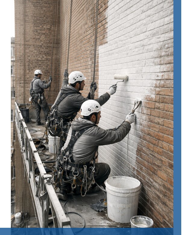 Покраска кирпичного фасада в Карасуке от 355 р. | ВЫСОТНИК-Кск