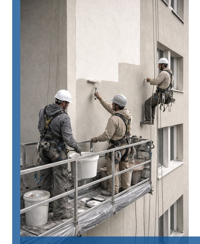 Покраска оштукатуренного фасада в Карасуке под ключ с гарантией