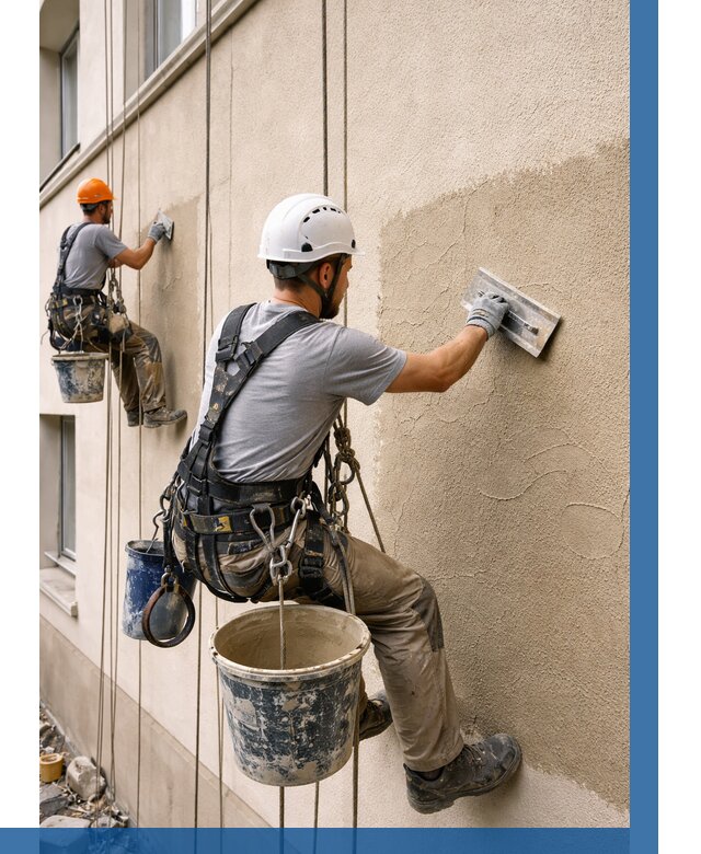 Декоративная штукатурка фасада в Карасуке от 1219 р. | ВЫСОТНИК-Кск