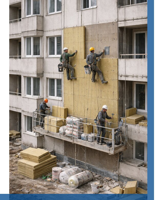 Утепление фасада минватой в Карасуке от 1524 р. | ВЫСОТНИК-Кск