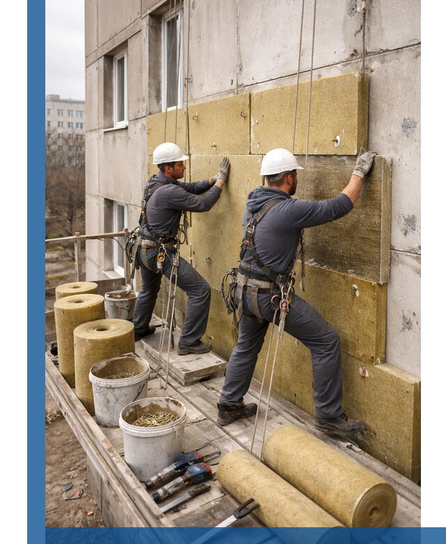 Утепление фасада минватой в Карасуке под ключ с гарантией