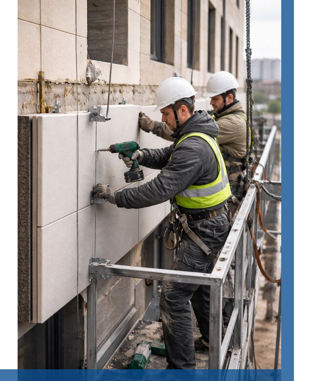 Монтаж фасадных термопанелей в Карасуке от 1524 р. | ВЫСОТНИК-Кск