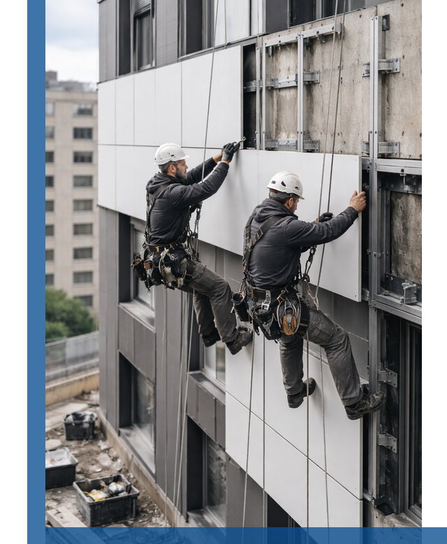 Монтаж композитных панелей фасада в Карасуке под ключ