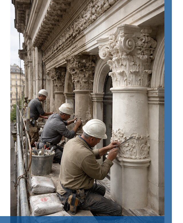 Реставрация фасадной лепнины в Карасуке от 2539 р. | ВЫСОТНИК-Кск