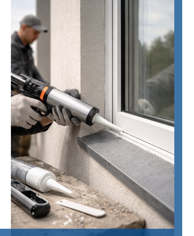 Герметизация монтажных швов окон в Карасуке от 660 р. | ВЫСОТНИК-Кск