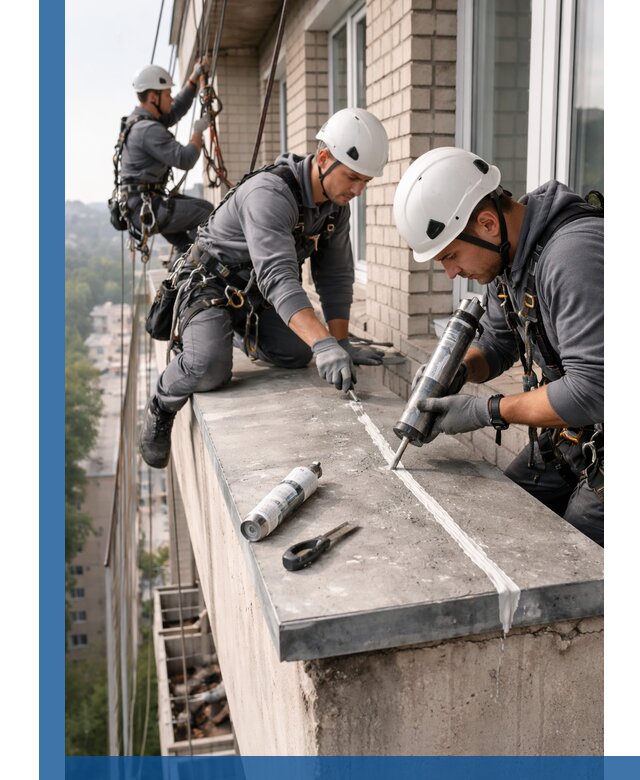 Герметизация балконного козырька в Карасуке профессионально