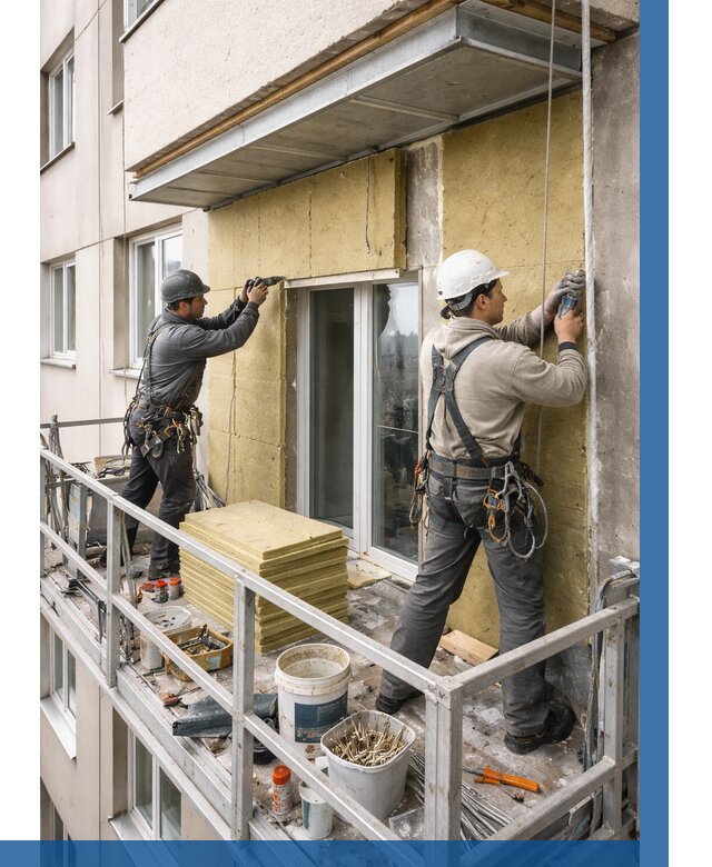 Утепление балкона снаружи в Карасуке от 1625 р. под ключ ВЫСОТНИК-Кск