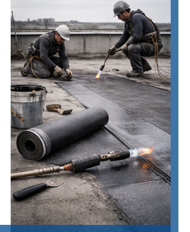 Ремонт рулонной кровли в Карасуке от 660 р. | ВЫСОТНИК-Кск