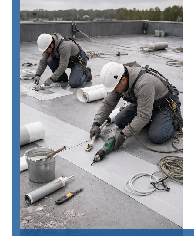 Ремонт мембранной кровли в Карасуке качественно и с гарантией