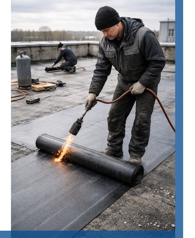 Ремонт наплавляемой кровли в Карасуке от 711 р. | ВЫСОТНИК-Кск