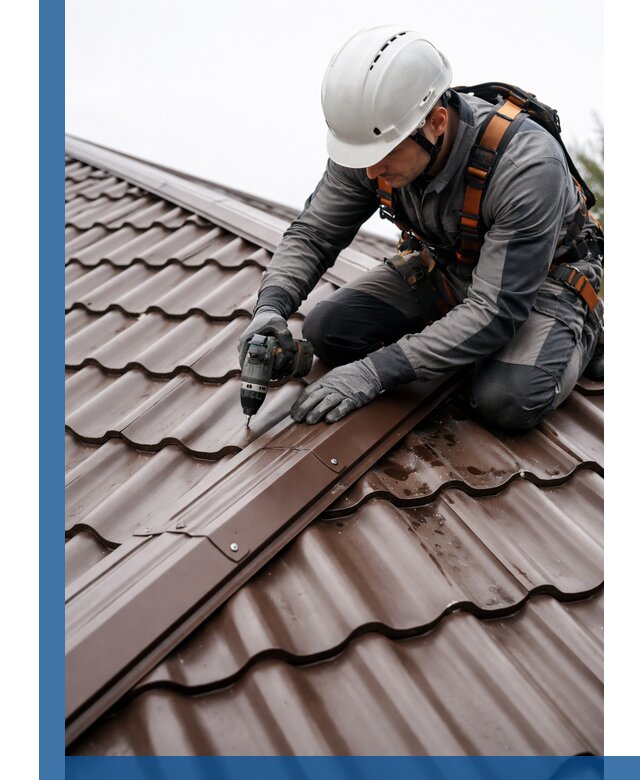 Ремонт металлочерепицы на крыше в Карасуке профессионально