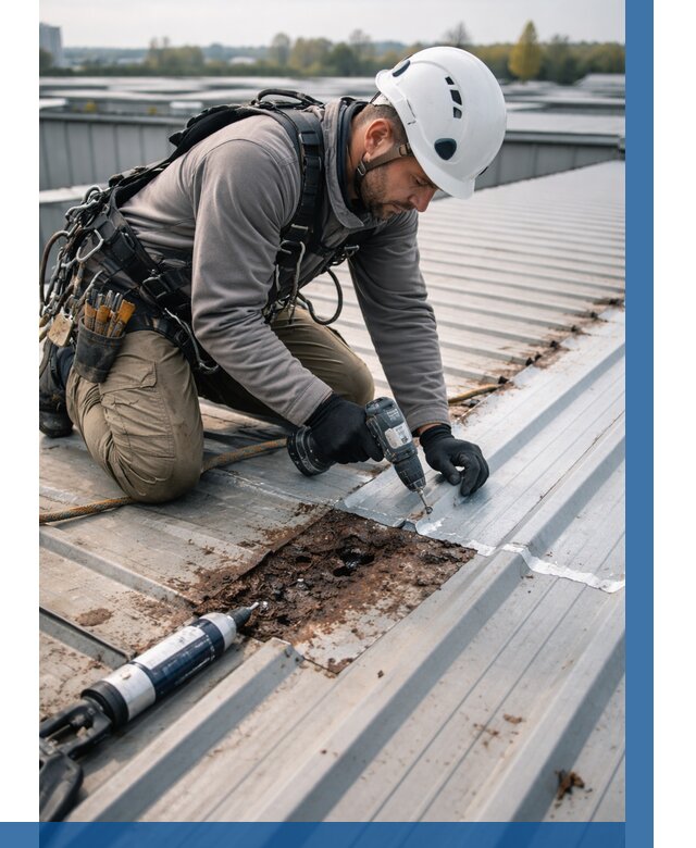 Ремонт профнастила на кровле в Карасуке от 711 р. | ВЫСОТНИК-Кск