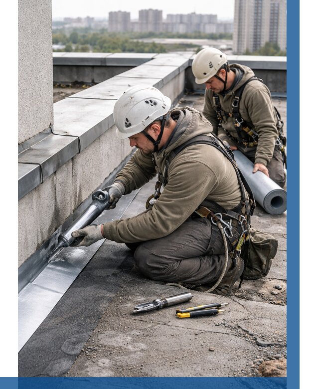 Ремонт кровельных примыканий в Карасуке от 1219 р. | ВЫСОТНИК-Кск