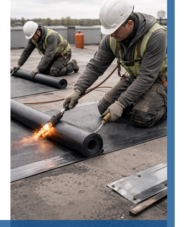 Монтаж наплавляемой кровли в Карасуке от 863 р. — ВЫСОТНИК-Кск