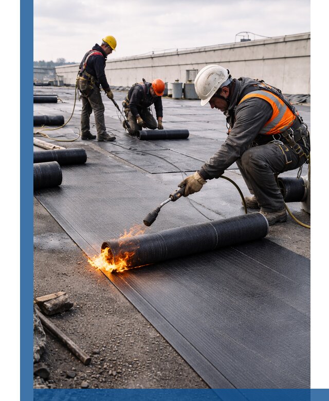 Монтаж наплавляемой кровли в Карасуке профессионально