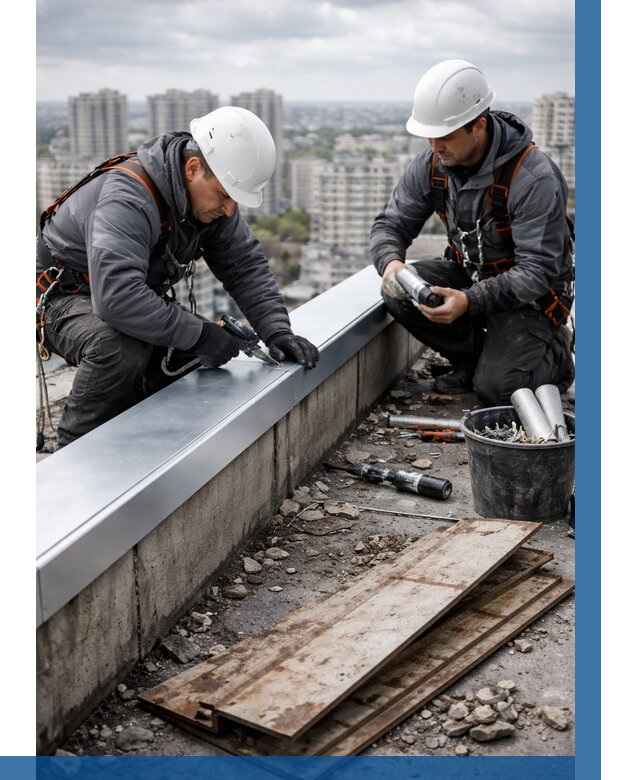 Замена парапетных крышек под ключ в Карасуке от 1219 р. | ВЫСОТНИК-Кск