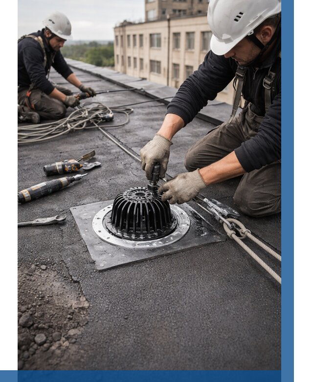 Установка водосточных воронок в Карасуке цена от 3555 р. | ВЫСОТНИК-Кск