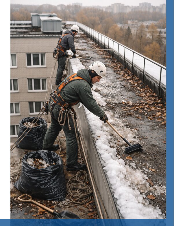 Очистка кровли по периметру в Карасуке от 559 р. | ВЫСОТНИК-Кск