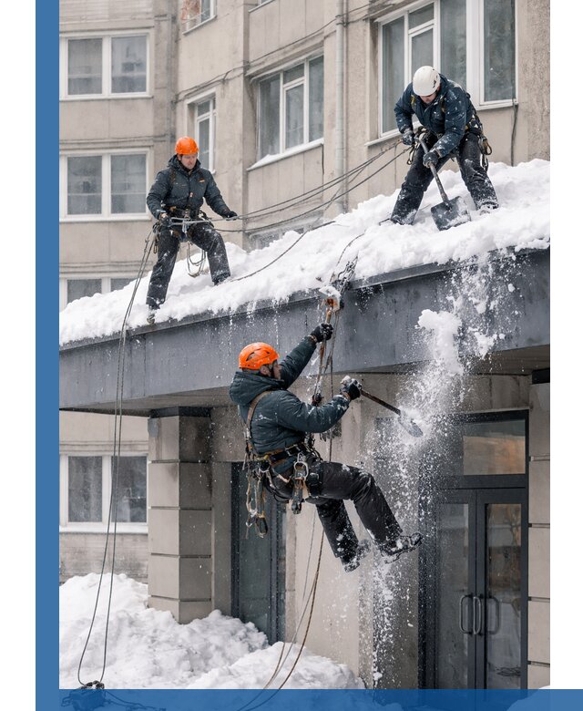 Безопасная очистка навесов от снега в Карасуке круглогодично