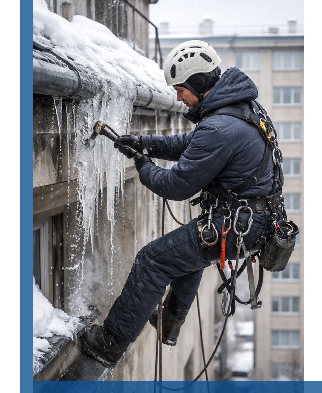 Удаление наледи и чистка водостоков в Карасуке оперативно и безопасно