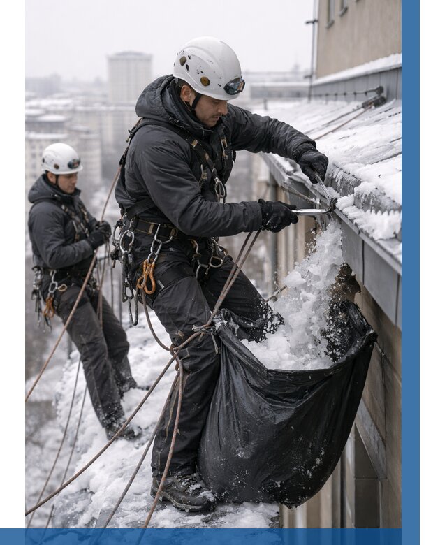 Аварийная очистка крыши в Карасуке под ключ от 305 р. | ВЫСОТНИК-Кск