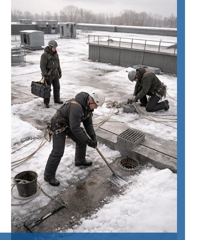 Абонентское обслуживание кровли зимой в Карасуке от 8126 р. | ВЫСОТНИК-Кск