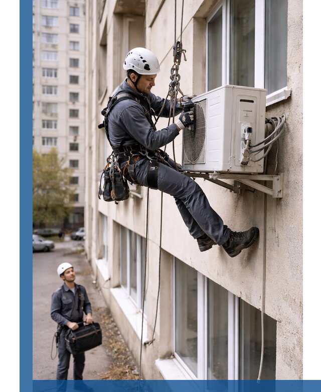 Демонтаж внешнего блока кондиционера в Карасуке профессионально