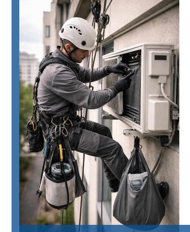 Обслуживание внешнего блока кондиционера в Карасуке профессионально