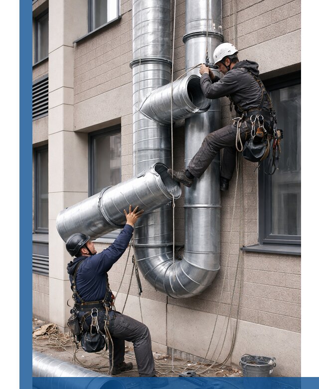 Монтаж фасадных воздуховодов в Карасуке с герметизацией и крепежом