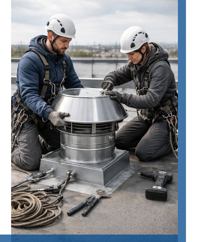 Установка дефлекторов на кровле в Карасуке от 4571 р. | ВЫСОТНИК-Кск