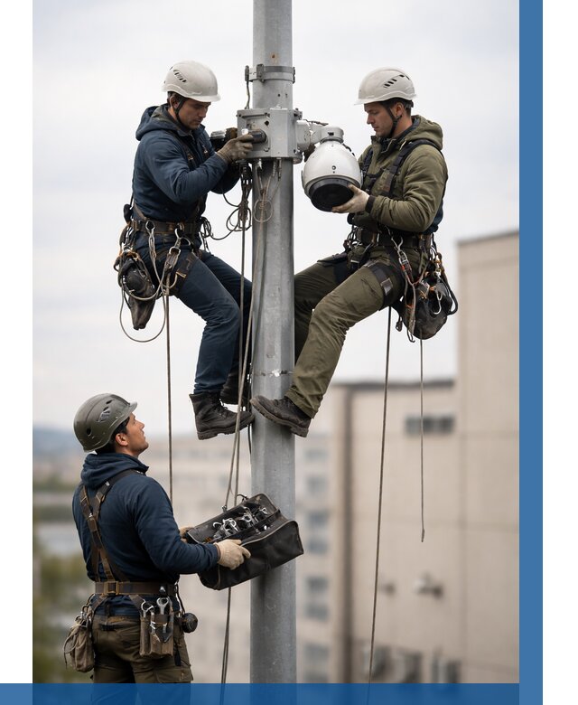 Установка видеокамер на мачте в Карасуке от 8633 р. | ВЫСОТНИК-Кск