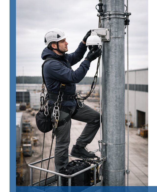 Профессиональная установка видеокамер на мачте в Карасуке