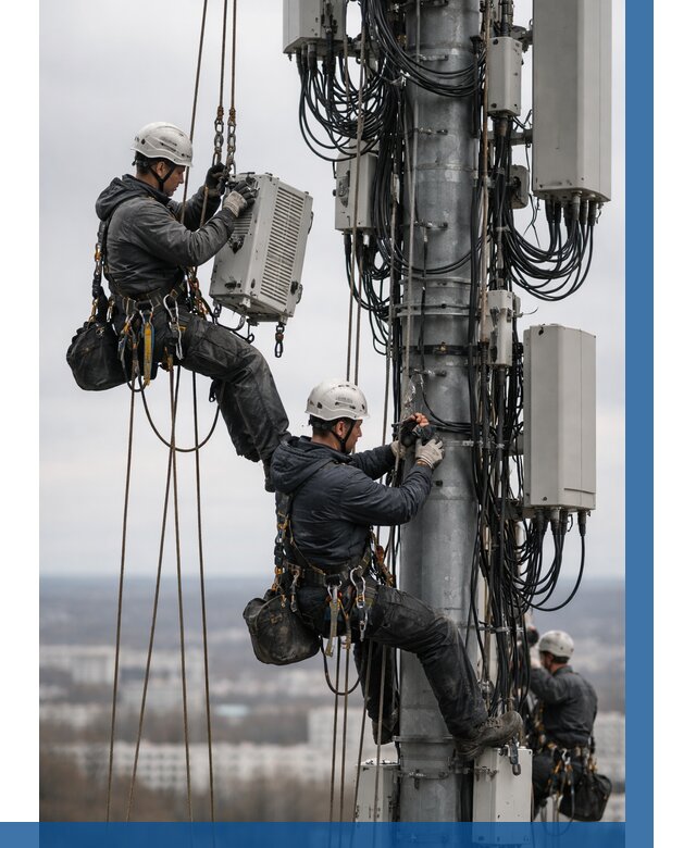 Монтаж оборудования связи на мачте в Карасуке от 7618 р. | ВЫСОТНИК-Кск
