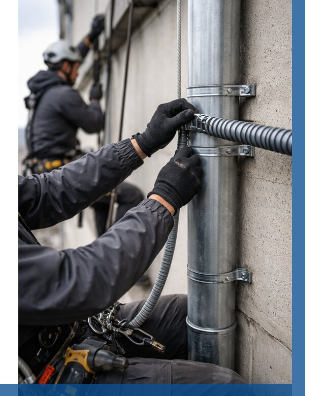 Монтаж гофры для кабеля в Карасуке от 305 р. | ВЫСОТНИК-Кск