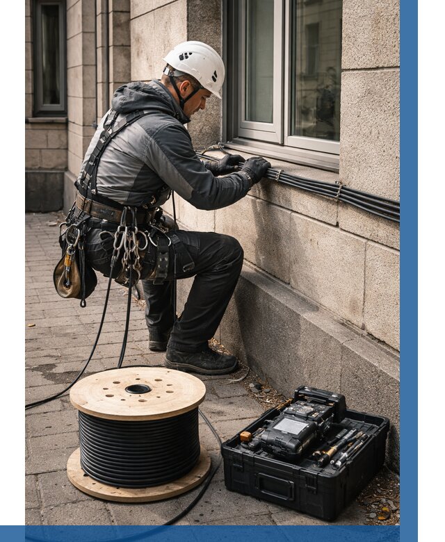 Прокладка оптоволоконного кабеля в Карасуке от 813 р. | ВЫСОТНИК-Кск