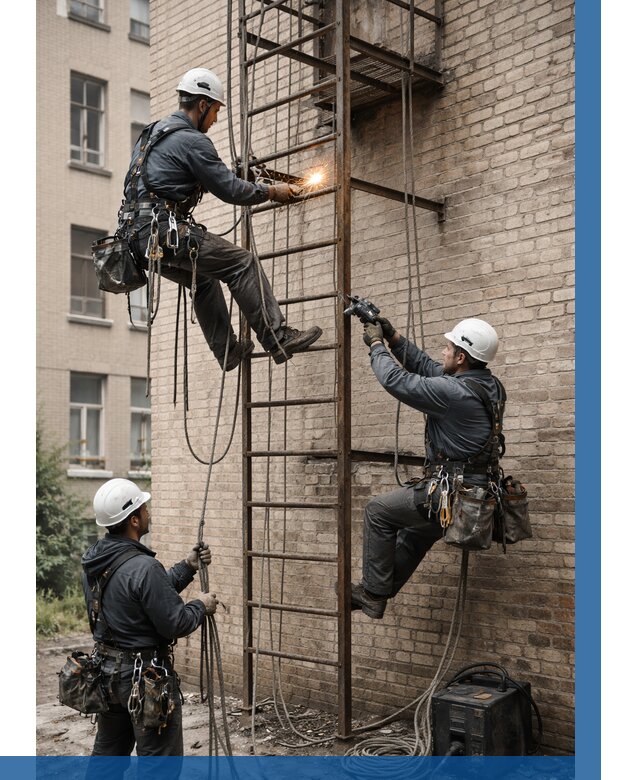 Ремонт пожарной лестницы в Карасуке от 7618 р. | ВЫСОТНИК-Кск